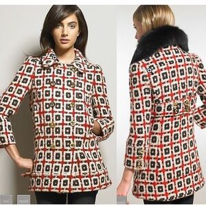 Juicy Couture Women's Red and Black Patterned Blazer
